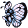 #012 Butterfree sprite Rojo / Azul