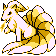 #038 Ninetales sprite Rojo / Azul