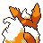 #136 Flareon sprite Posterior Shiny
