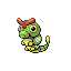 #010 Caterpie sprite Rojo Fuego / Verde Hoja