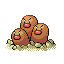 #051 Dugtrio sprite Rojo Fuego / Verde Hoja