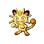#052 Meowth sprite Rojo Fuego / Verde Hoja