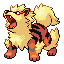 #059 Arcanine sprite Rojo Fuego / Verde Hoja