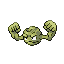 #074 Geodude sprite Rojo Fuego / Verde Hoja