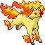 #078 Rapidash sprite Rojo Fuego / Verde Hoja