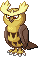 #164 Noctowl sprite Rojo Fuego / Verde Hoja