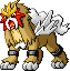 #244 Entei sprite Rojo Fuego / Verde Hoja