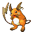 #026 Raichu sprite Rojo Fuego / Verde Hoja Shiny