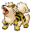 #059 Arcanine sprite Rojo Fuego / Verde Hoja Shiny