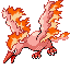 #146 Moltres sprite Rojo Fuego / Verde Hoja Shiny