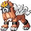 #244 Entei sprite Rojo Fuego / Verde Hoja Shiny