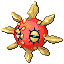 #338 Solrock sprite Rojo Fuego / Verde Hoja Shiny