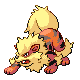 #059 Arcanine sprite Platino
