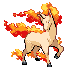 #078 Rapidash sprite Platino