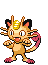 #052 Meowth sprite Frontal Shiny